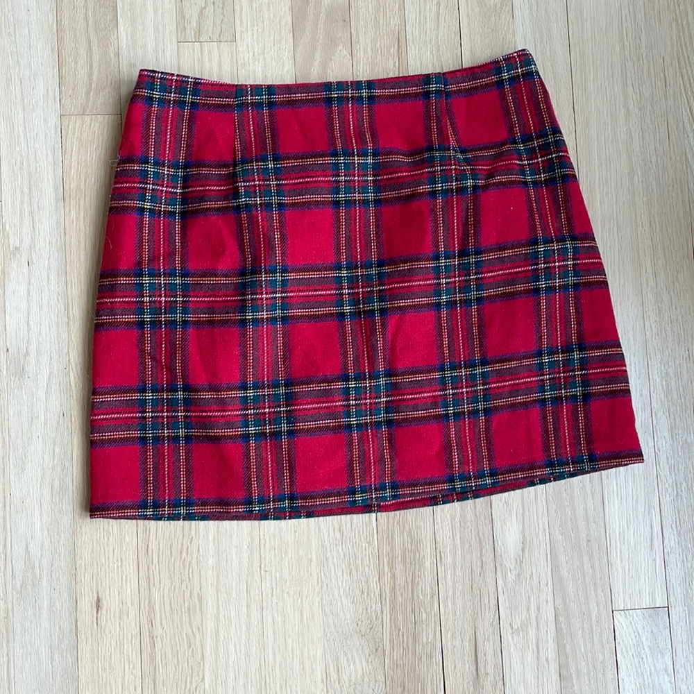 Pink Lily red plaid skirt